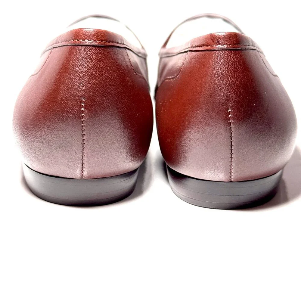 NWOT, Enzo Angiolini Leather Square Toe Loafers, size 8.5W, brown - Picture 6 of 7